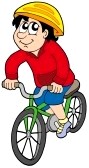 Sportsman : Cartoon cyclist on white backround - vector illustration.